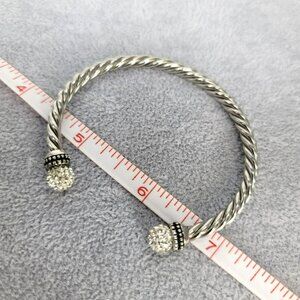 Silver Rhinestone Cuff Bracelet Stylish Fashion Bling Fun Dance Prom Glam LI325